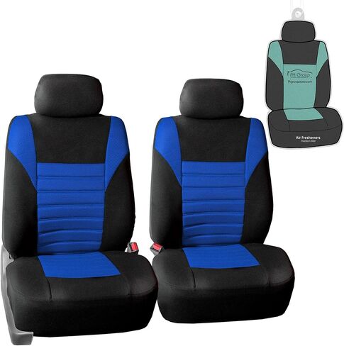 FH Group Automotive Car Seat Covers Rear Set Premium 3D Air Mesh Seat Covers, Airbag Compatible and Split Bench Cover Universal Fit Interior Accessories for Cars Trucks and SUVs - Blue in Saudi Arabia