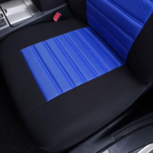 FH Group Automotive Car Seat Covers Rear Set Premium 3D Air Mesh Seat Covers, Airbag Compatible and Split Bench Cover Universal Fit Interior Accessories for Cars Trucks and SUVs - Blue in Saudi Arabia