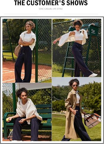 Aleumdr Womens High Waist Wide Leg Pants Lounge Joggers Baggy Sweatpants Casual Loose Yoga Pants with Pockets Black Large in Saudi Arabia