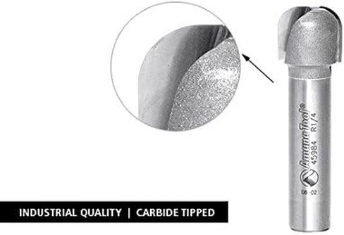 Amana Tool Bowl and Tray Plunge Router Bit, Carbide-Tipped, for Woodworking and CNC Routing, 45981, 1/8 Radius x 1/2 Dia x 1/2 x 1/4 Inch Shank in Saudi Arabia