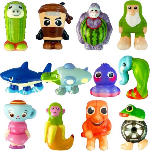 24PCS Tralalero Tralala Action Figure,Tung Tung Sahur Meme Unique Action Figures Decorations Gifts,Brainrot Meme Shark Figures Toys 2.5in, Toys Desktop Decor (Yellow) in Saudi Arabia
