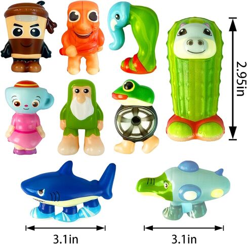24PCS Tralalero Tralala Action Figure,Tung Tung Sahur Meme Unique Action Figures Decorations Gifts,Brainrot Meme Shark Figures Toys 2.5in, Toys Desktop Decor (Yellow) in Saudi Arabia