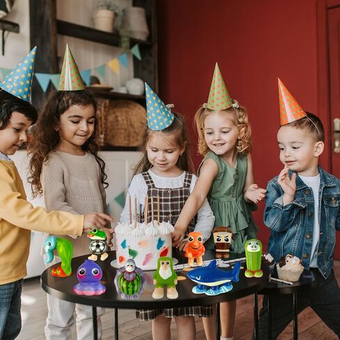 24PCS Tralalero Tralala Action Figure,Tung Tung Sahur Meme Unique Action Figures Decorations Gifts,Brainrot Meme Shark Figures Toys 2.5in, Toys Desktop Decor (Yellow) in Saudi Arabia