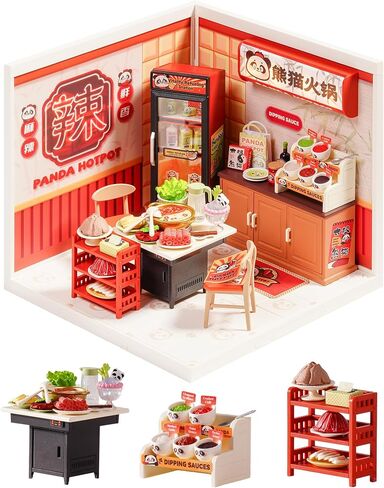 Rolife Super Creator Series, DIY Mini Hong Kong Bites Cafe Dollhouse House Kit, Bulid Scenary for Action Collectible Figures, Creative Gifts for Women Kids Adults in Saudi Arabia