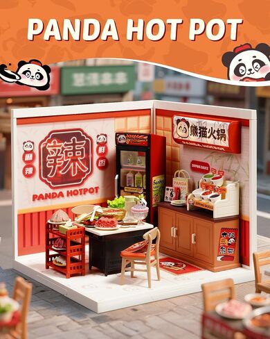 Rolife Super Creator Series, DIY Mini Hong Kong Bites Cafe Dollhouse House Kit, Bulid Scenary for Action Collectible Figures, Creative Gifts for Women Kids Adults in Saudi Arabia