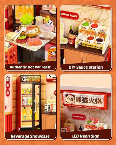Rolife Super Creator Series, DIY Mini Hong Kong Bites Cafe Dollhouse House Kit, Bulid Scenary for Action Collectible Figures, Creative Gifts for Women Kids Adults in Saudi Arabia