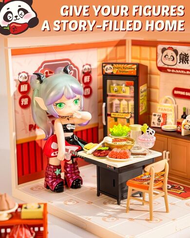 Rolife Super Creator Series, DIY Mini Hong Kong Bites Cafe Dollhouse House Kit, Bulid Scenary for Action Collectible Figures, Creative Gifts for Women Kids Adults in Saudi Arabia