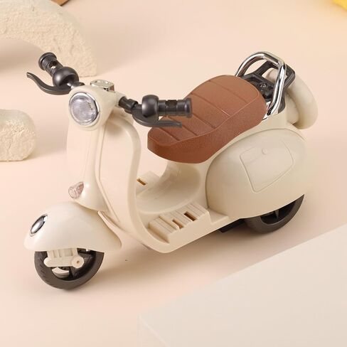 Mini Scooter Toy, Interactive Model Doll Car Accessories with Music and Light Toy Vehicle for Dolls Motorcycle Rotating Desktop Decoration Ornament in Saudi Arabia