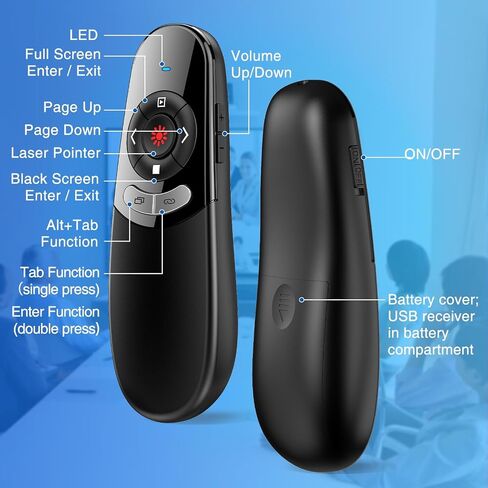 2 في 1 النوع C عرض USB الإضاءة الحمراء ، مقدم العرض اللاسلكي PPT PLACER لتقديم عروض الكمبيوتر ، SLIDE ADVANCER لجهاز الكمبيوتر المحمول MAC in Saudi Arabia