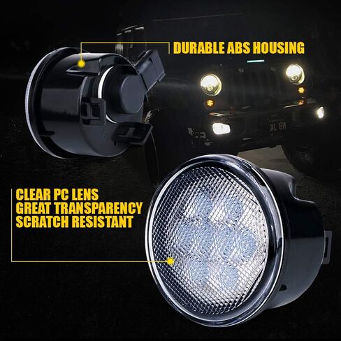 مجموعة مصابيح إشارة الانعطاف والعلامات الجانبية من Xprite المدخنة متوافقة مع 2007-2018 Jeep Wrangler JK JKU Unlimited، JK LED Blinker، Amber in Saudi Arabia