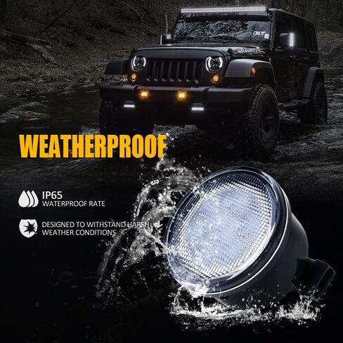 مجموعة مصابيح إشارة الانعطاف والعلامات الجانبية من Xprite المدخنة متوافقة مع 2007-2018 Jeep Wrangler JK JKU Unlimited، JK LED Blinker، Amber in Saudi Arabia