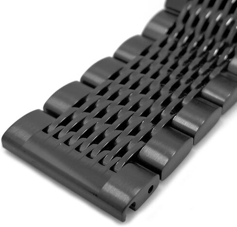 Stainless Steel Watch Band 18mm 20mm 22mm 24mm Solid Mesh Watch Bands Silver Black Metal Watch Bracelet Deployment Buckle Brushed Polished Strap for Men Women in Kuwait