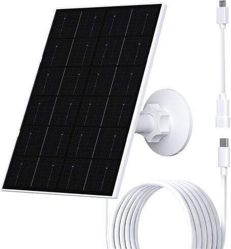 FUTUREZEN 4W Solar Panel for Security Camera, Type-C/Micro USB Solar Charger for Rechargeable Battery Cameras, IP66 Waterproof, 360° Adjustable Bracket, 9.8ft Cable for Outdoor Use, 1 Pack in Saudi Arabia