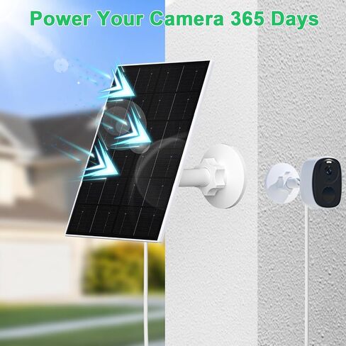 FUTUREZEN 4W Solar Panel for Security Camera, Type-C/Micro USB Solar Charger for Rechargeable Battery Cameras, IP66 Waterproof, 360° Adjustable Bracket, 9.8ft Cable for Outdoor Use, 1 Pack in Saudi Arabia