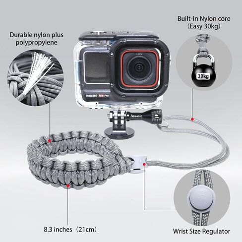 Camera Wrist Strap, Quick Release Adjustable Lanyard with holey Aluminum Alloy Thumbscrews Screw for GoPro Hero, Insta 360, Ace Pro, DJI osmo Cameras, Selfie Sticks（Black） in Saudi Arabia