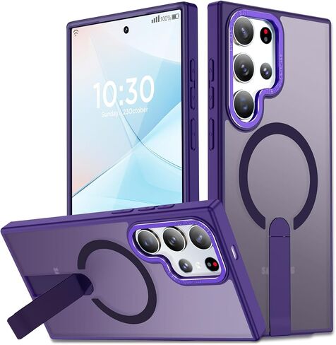 for Samsung Galaxy S23 Ultra Phone Case, S23 Ultra Magnetic Case Built-in Invisible Stand [Compatible with MagSafe] [Military-Grade Protection] Shockproof Cover for Galaxy S23ultra (Blue) in Kuwait