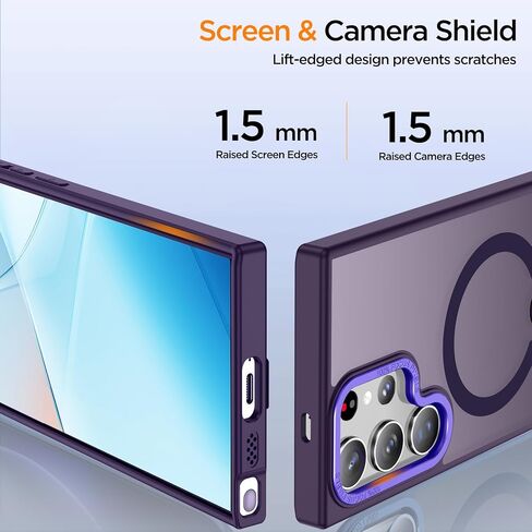 for Samsung Galaxy S23 Ultra Phone Case, S23 Ultra Magnetic Case Built-in Invisible Stand [Compatible with MagSafe] [Military-Grade Protection] Shockproof Cover for Galaxy S23ultra (Blue) in Kuwait