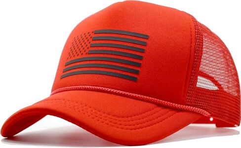 American Flag Baseball Cap,Foam Snapback Back Mesh Trucker Hat for Men Women in Kuwait